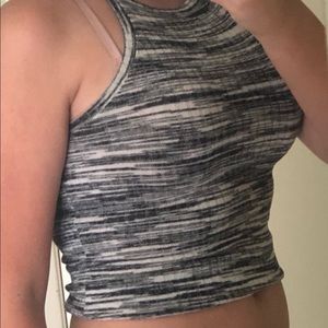 black and white halter top